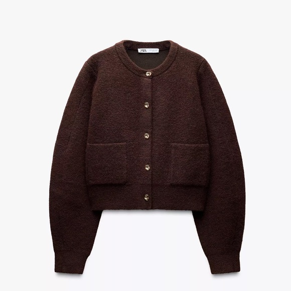 NWT Zara golden button kit cardigan size Large with matching skirt Size medium - Picture 2 of 8